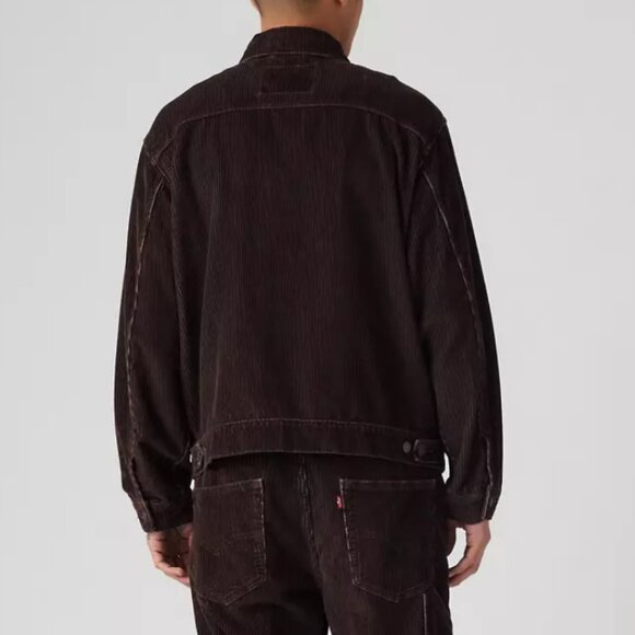 Levi's Corduroy Sunrise Trucker Jacket in Black Coffee Dark Brown NWT - Picture 3 of 12